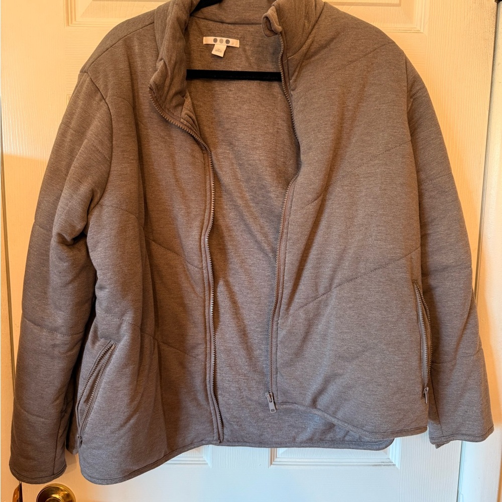 Three Dots Charcoal Puffer Jacket